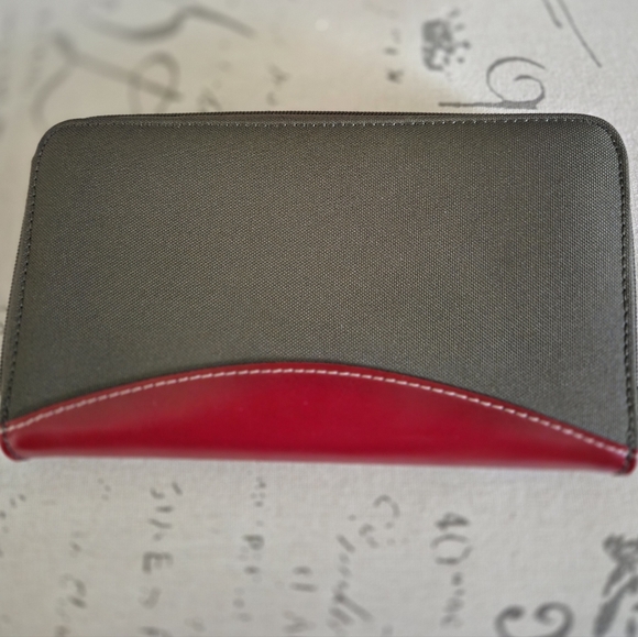 VINTAGE Kate Spade Purse & Wallet Army Green and Red - Picture 5 of 16